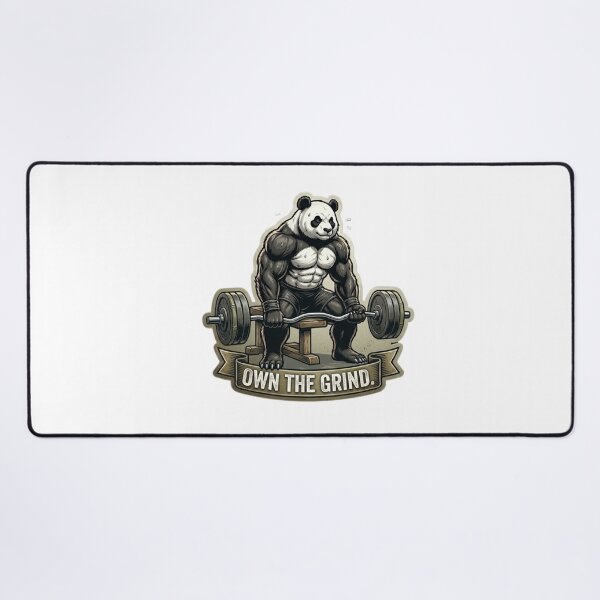 Item preview, Panda Own The Grind Gym Motivation Fitness designed and sold by JeevanStickers.