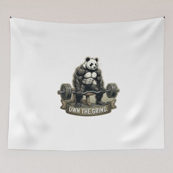 Item preview, Panda Own The Grind Gym Motivation Fitness designed and sold by JeevanStickers.