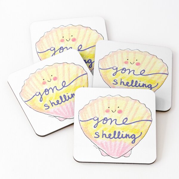 Item preview, Gone Shelling Smiling Kawaii Scallop  designed and sold by LadyLucasArt.