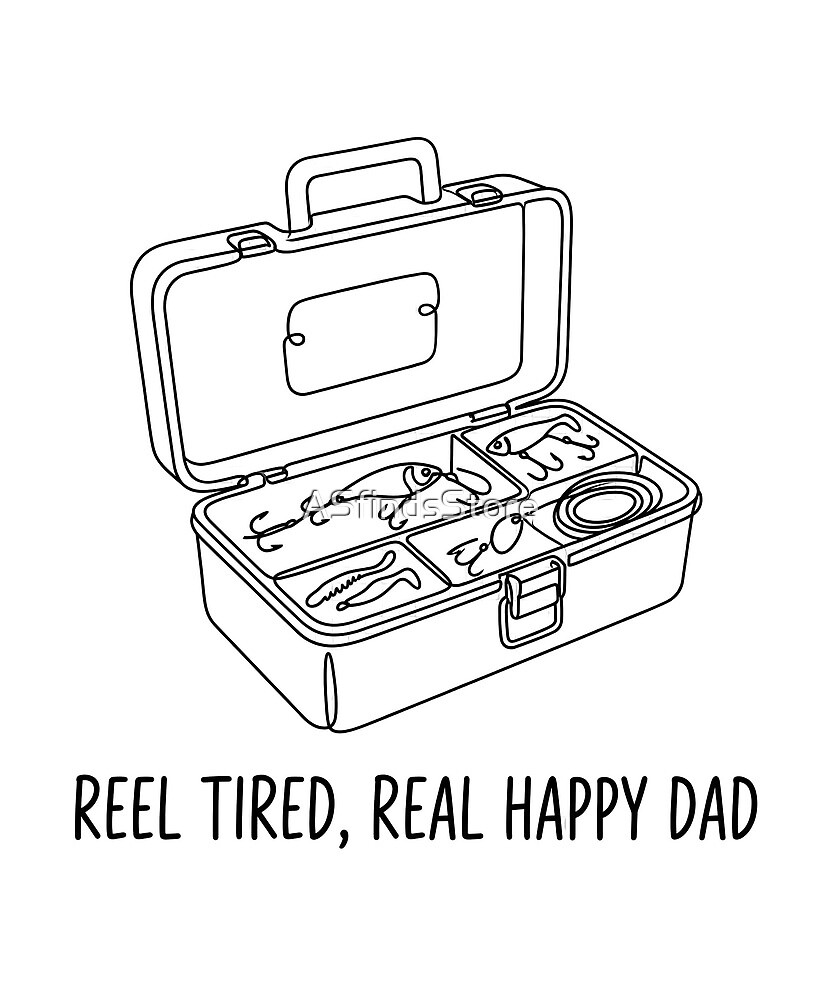 Reel Tired Real Happy Dad die-cut sticker