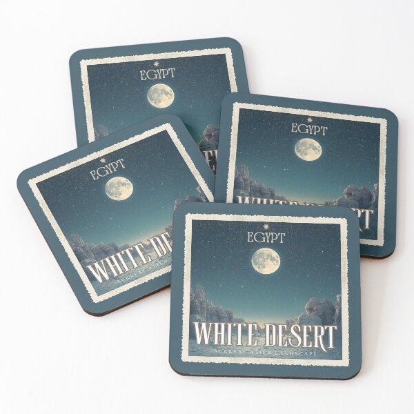 Item preview, Vintage Egypt White Desert Night Moon Travel Poster designed and sold by KaBaRen.
