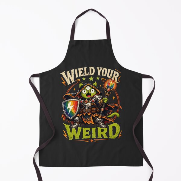 Item preview, 'Wield Your Weird' Three-Eyed Cat Wizard Staff and Shield | Funny Cat Lovers designed and sold by Cree8if.