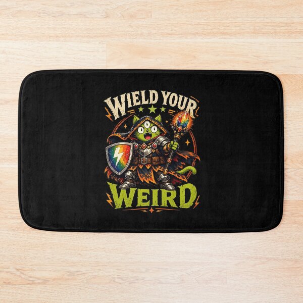 Item preview, 'Wield Your Weird' Three-Eyed Cat Wizard Staff and Shield | Funny Cat Lovers designed and sold by Cree8if.