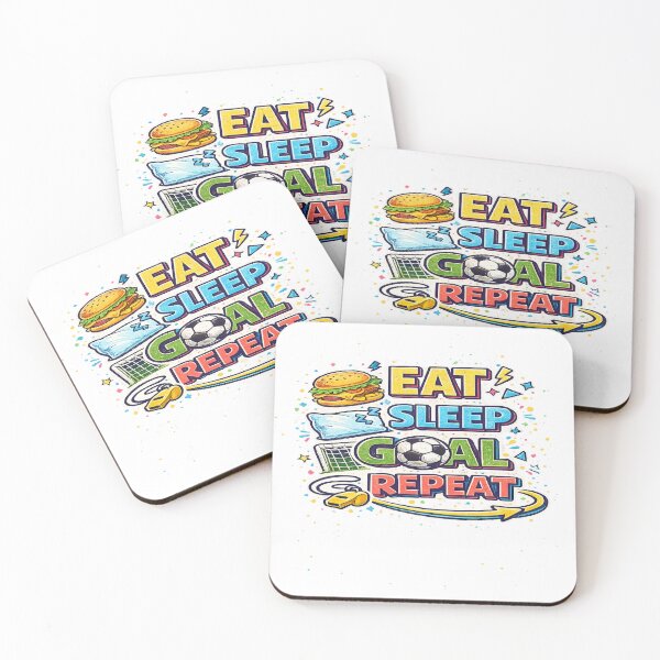 Item preview, Retro 90s Eat Sleep Goal Repeat Sticker | Funny Soccer Fan Vintage Design designed and sold by Ermicioi.