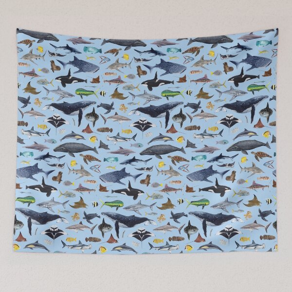 Item preview, MARINE LIFE OF LOS CABOS (light blue) designed and sold by BEATRIZ ABAITUA.
