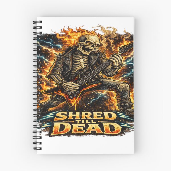 Item preview, Guitarra esqueleto Shred Till Dead Rock Metal Lightning Vintage designed and sold by NicheThreadCo.