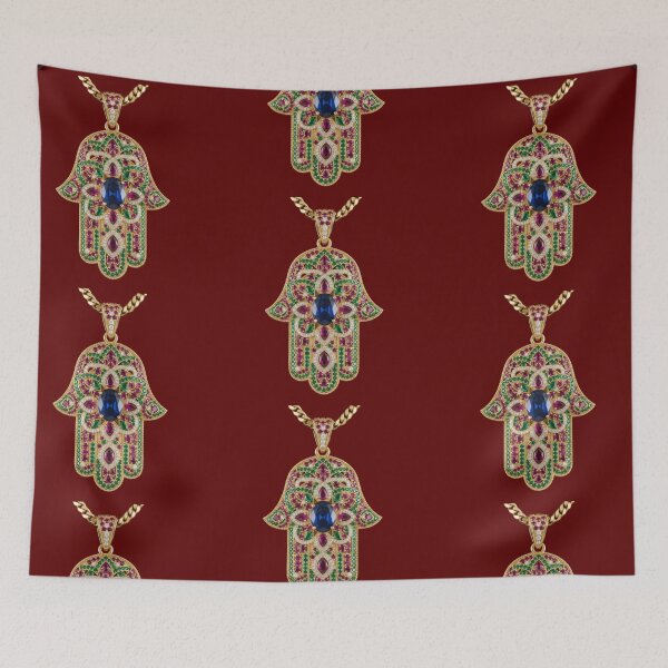 Item preview, Tunisian Hamsa Jewel Art | Traditional Golden Emblem designed and sold by Rawafi Art Studio.