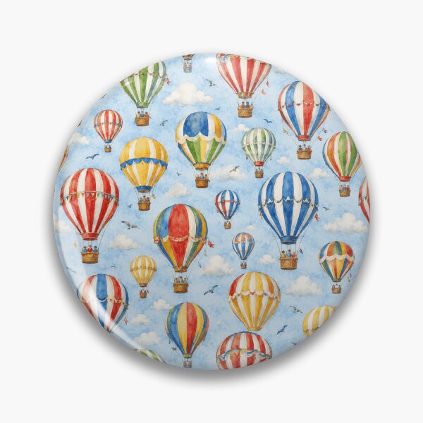 Item preview, Hot Air Balloon Sky Festival Watercolor Seamless Pattern designed and sold by Inkworksbyshery.