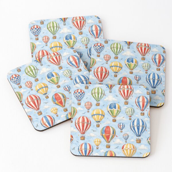 Item preview, Hot Air Balloon Sky Festival Watercolor Seamless Pattern designed and sold by Inkworksbyshery.