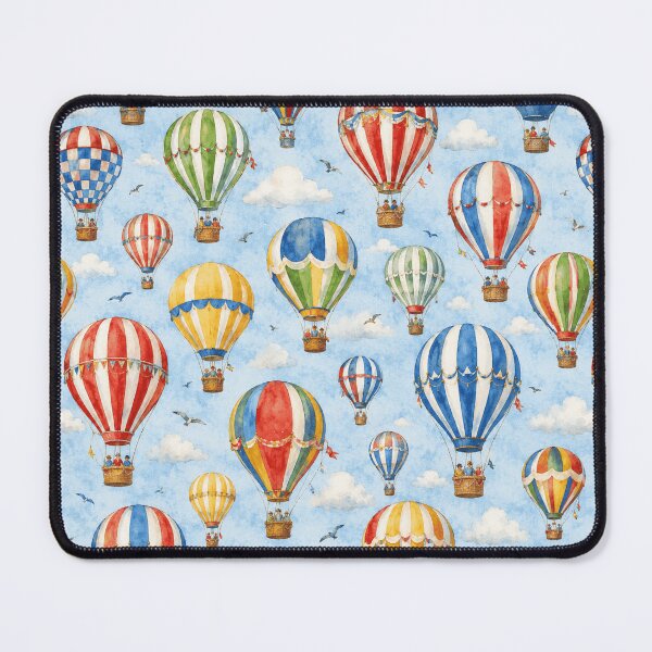 Item preview, Hot Air Balloon Sky Festival Watercolor Seamless Pattern designed and sold by Inkworksbyshery.