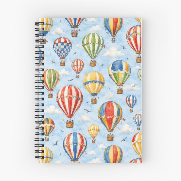 Item preview, Hot Air Balloon Sky Festival Watercolor Seamless Pattern designed and sold by Inkworksbyshery.