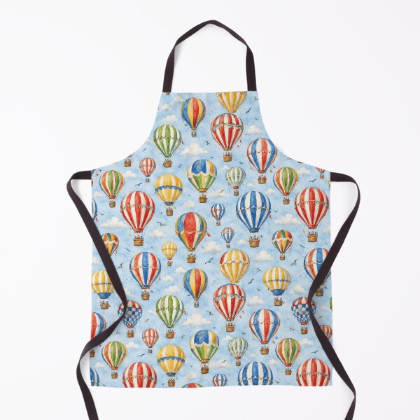 Item preview, Hot Air Balloon Sky Festival Watercolor Seamless Pattern designed and sold by Inkworksbyshery.