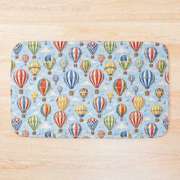 Item preview, Hot Air Balloon Sky Festival Watercolor Seamless Pattern designed and sold by Inkworksbyshery.