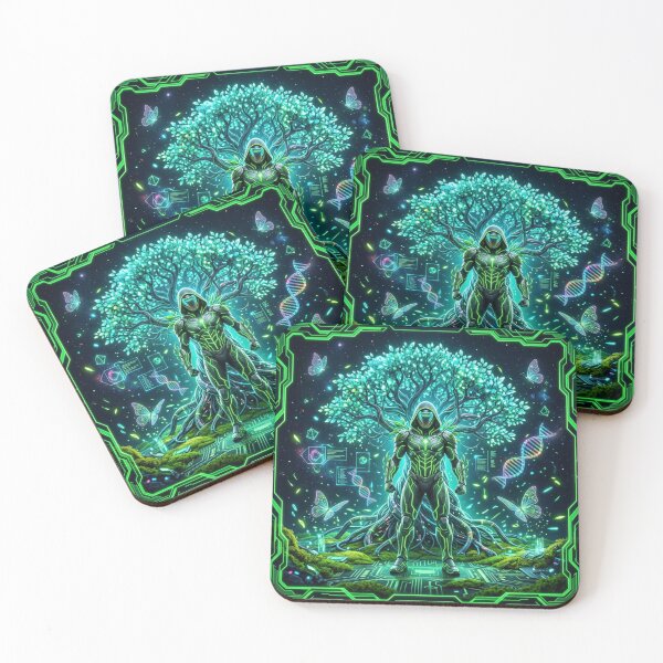 Item preview, Neon Tree of Life Goddess Cyber Nature Fantasy Art designed and sold by DervoTeck2767.