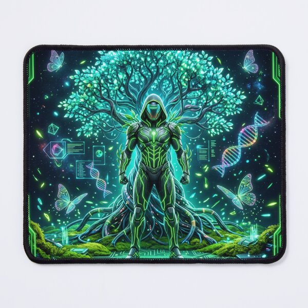 Item preview, Neon Tree of Life Goddess Cyber Nature Fantasy Art designed and sold by DervoTeck2767.