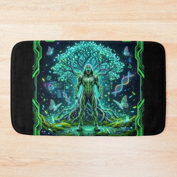 Item preview, Neon Tree of Life Goddess Cyber Nature Fantasy Art designed and sold by DervoTeck2767.