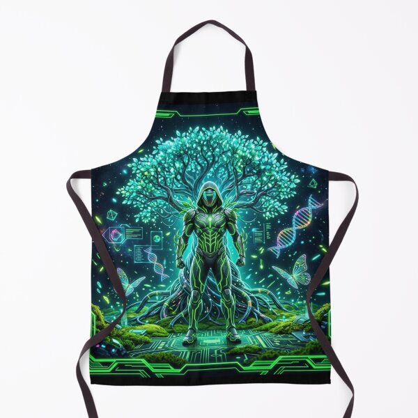 Item preview, Neon Tree of Life Goddess Cyber Nature Fantasy Art designed and sold by DervoTeck2767.