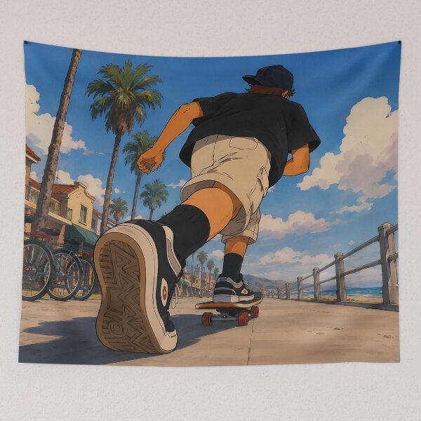 Item preview, Coastal Skate Vibes – Retro Boardwalk Cruiser designed and sold by  Hollow Moon Studios..