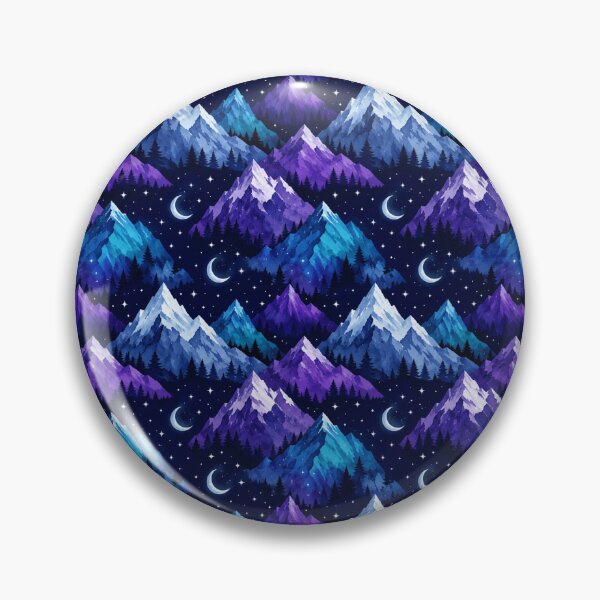 Item preview, Mountain Summit Watercolor Night Sky Seamless Pattern designed and sold by Inkworksbyshery.