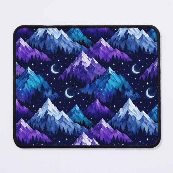 Item preview, Mountain Summit Watercolor Night Sky Seamless Pattern designed and sold by Inkworksbyshery.