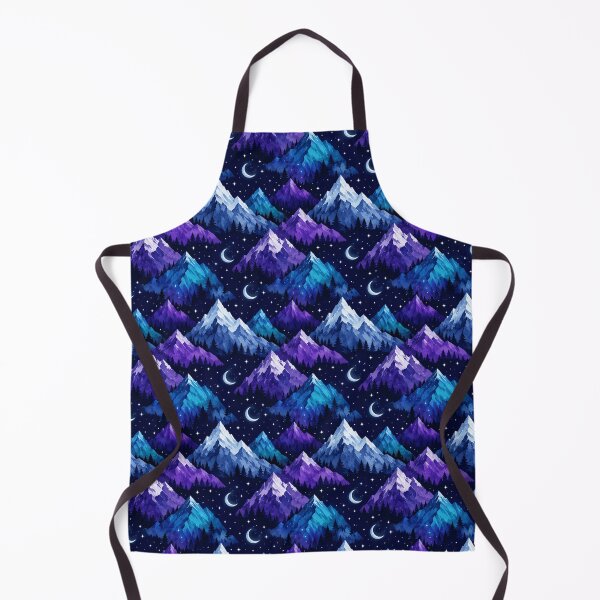 Item preview, Mountain Summit Watercolor Night Sky Seamless Pattern designed and sold by Inkworksbyshery.