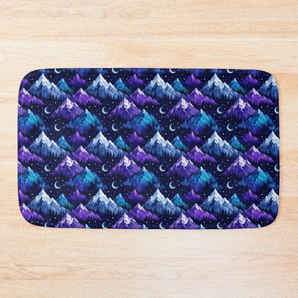 Item preview, Mountain Summit Watercolor Night Sky Seamless Pattern designed and sold by Inkworksbyshery.
