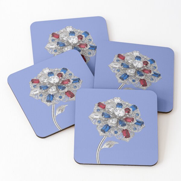 Item preview, Luxury Crystal Floral Jewel Art | Silver Design designed and sold by Rawafi Art Studio.