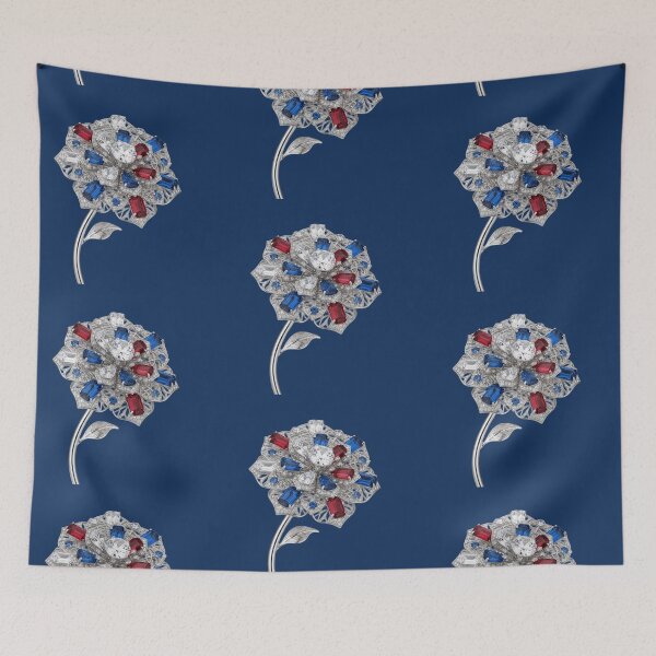Item preview, Luxury Crystal Floral Jewel Art | Silver Design designed and sold by Rawafi Art Studio.