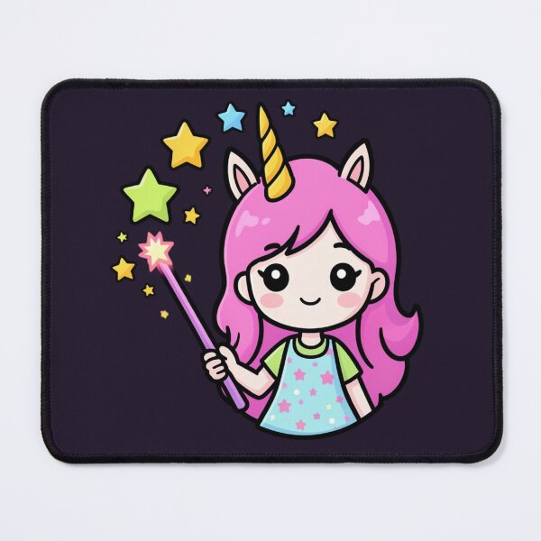 Item preview, Cute Kawaii Magical Unicorn Girl: Pink Hair Chibi Princess Sticker designed and sold by Yasmine Mohammed.
