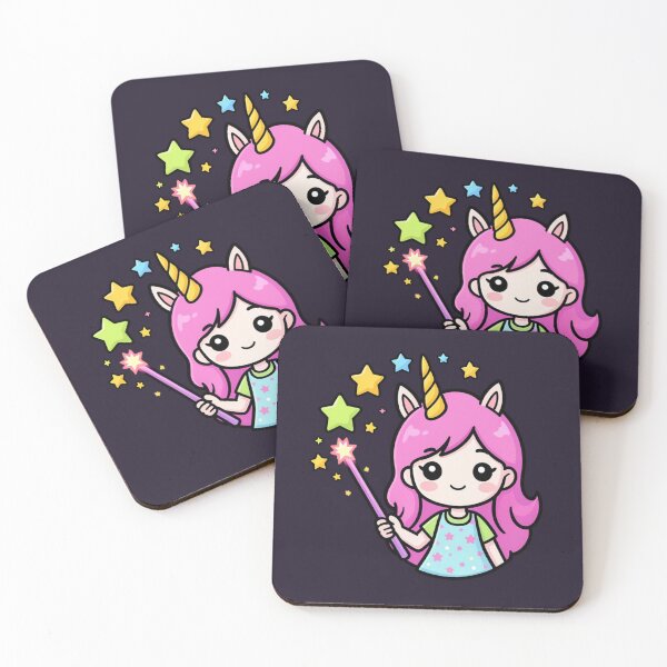 Item preview, Cute Kawaii Magical Unicorn Girl: Pink Hair Chibi Princess Sticker designed and sold by Yasmine Mohammed.