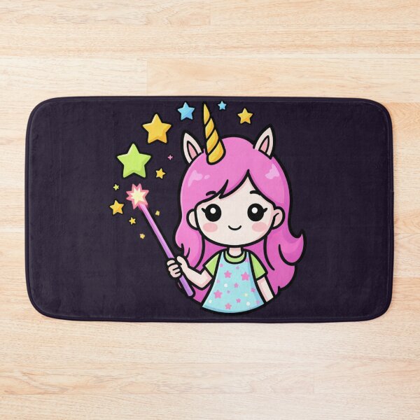 Item preview, Cute Kawaii Magical Unicorn Girl: Pink Hair Chibi Princess Sticker designed and sold by Yasmine Mohammed.
