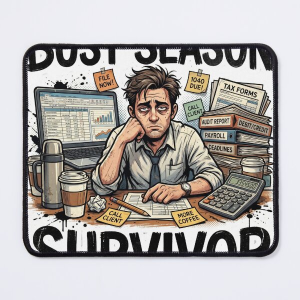 Item preview, Busy Season Survivor - Funny Accountant & Auditor Tax Humor designed and sold by LAYMAN2000.