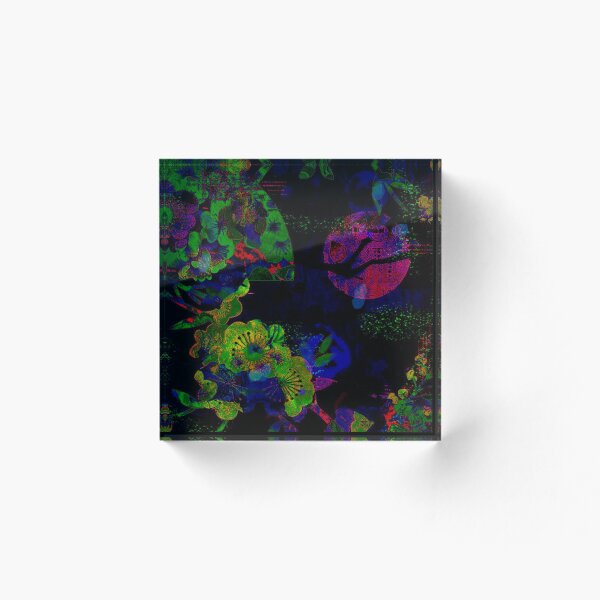 Artikelvorschau, Botanische Mitternachtsvase – Grüne Edition | Abstrakte florale Collage-Kunst entworfen und verkauft von BatNature.