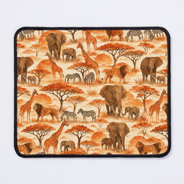 Item preview, Safari Animal Silhouette Watercolor Seamless Pattern designed and sold by Inkworksbyshery.