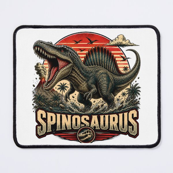 Item preview, Spinosaurus Dinosaur Synthwave Retro Style designed and sold by JonelleTshirts.