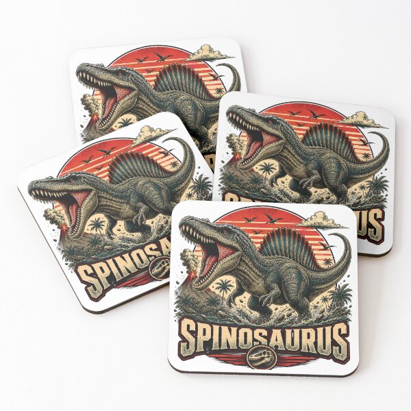 Item preview, Spinosaurus Dinosaur Synthwave Retro Style designed and sold by JonelleTshirts.