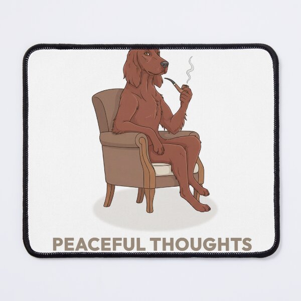 Item preview, Irish Setter Smoking Pipe Vintage Aesthetic Illustration designed and sold by COZY VINTAGE animal.