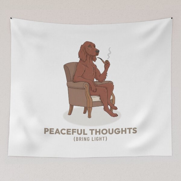 Item preview, Irish Setter Smoking Pipe Vintage Aesthetic Illustration designed and sold by COZY VINTAGE animal.