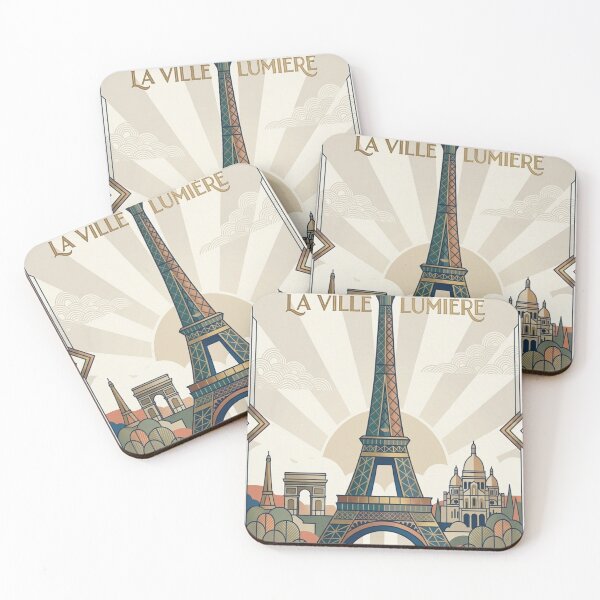 Item preview, Paris Art Deco Travel Poster - Eiffel Tower Icon Print designed and sold by ElartedeNoel.