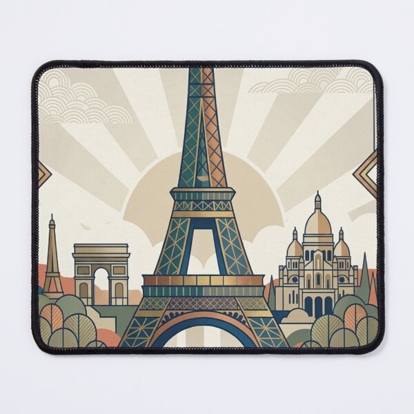 Item preview, Paris Art Deco Travel Poster - Eiffel Tower Icon Print designed and sold by ElartedeNoel.