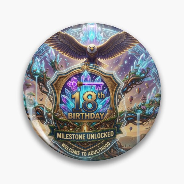 Item preview, 18th Birthday Milestone Unlocked – Welcome to Adulthood Epic Fantasy Print designed and sold by RetroSystemCo.