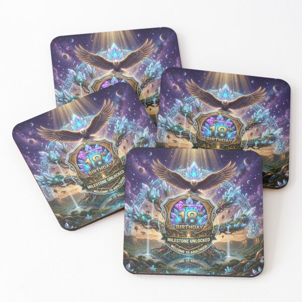 Item preview, 18th Birthday Milestone Unlocked – Welcome to Adulthood Epic Fantasy Print designed and sold by RetroSystemCo.
