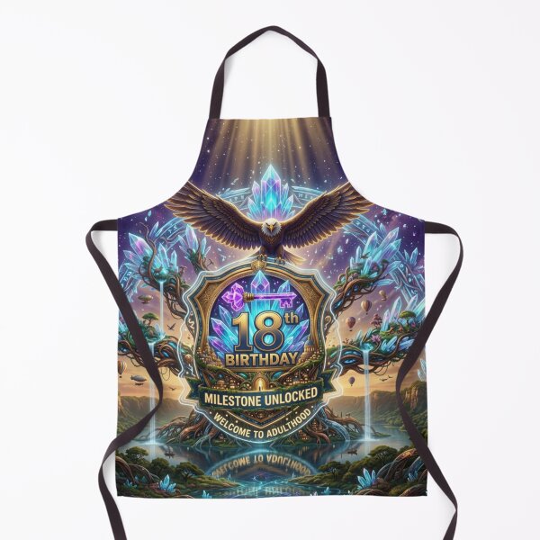 Item preview, 18th Birthday Milestone Unlocked – Welcome to Adulthood Epic Fantasy Print designed and sold by RetroSystemCo.