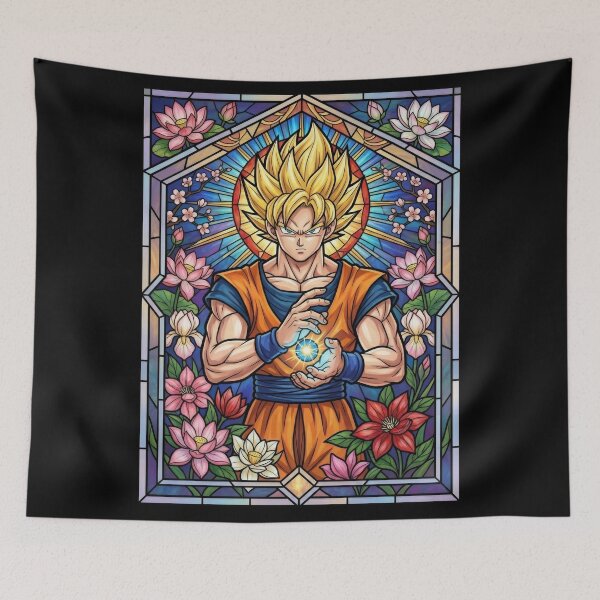 Item preview, Saiyan Fighter Stained Glass designed and sold by Thunderbelts.