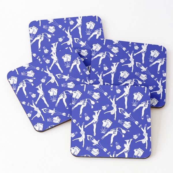Item preview, Female Figure Skaters Retro Pop Collection in Bright Blue designed and sold by Purposely Designed.