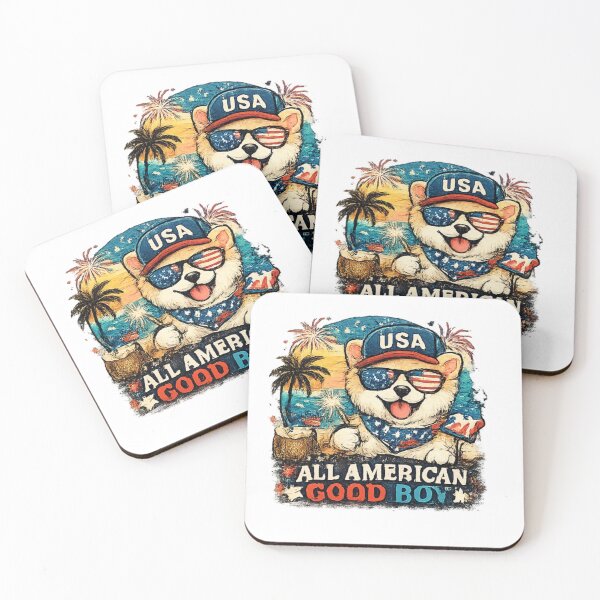 Item preview, All American Good Boy Shirt | Funny USA Puppy Graphic Tee designed and sold by PoojaArtLab.