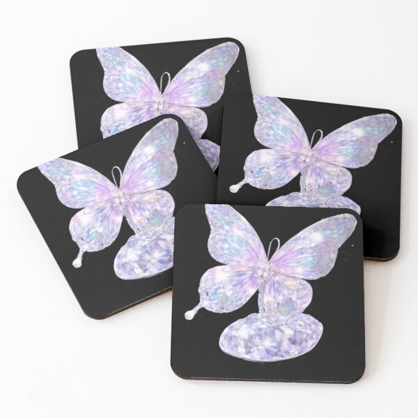 Item preview, Luxury Crystal Pastel Butterfly Art | Glass Design designed and sold by Rawafi Art Studio.