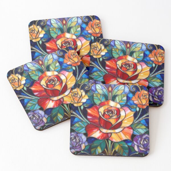 Item preview, Roses in Stained Glass designed and sold by TinCatOutPost.