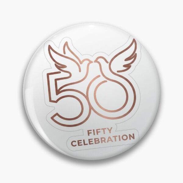 Item preview, 50th Birthday Fifty Celebration – Elegant Rose Gold Dove Sticker Print designed and sold by RetroSystemCo.