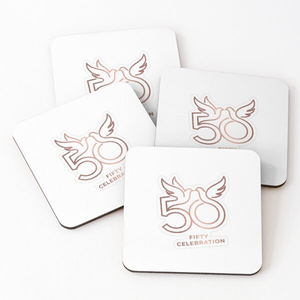 Item preview, 50th Birthday Fifty Celebration – Elegant Rose Gold Dove Sticker Print designed and sold by RetroSystemCo.